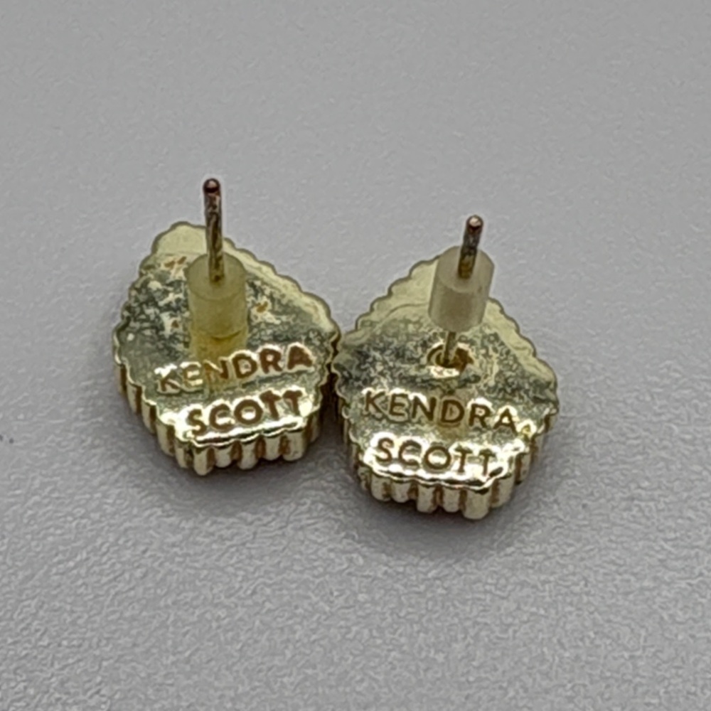 Kendra Scott Tessa Gold Sand Drusy Stud Earrings - Picture 5 of 5